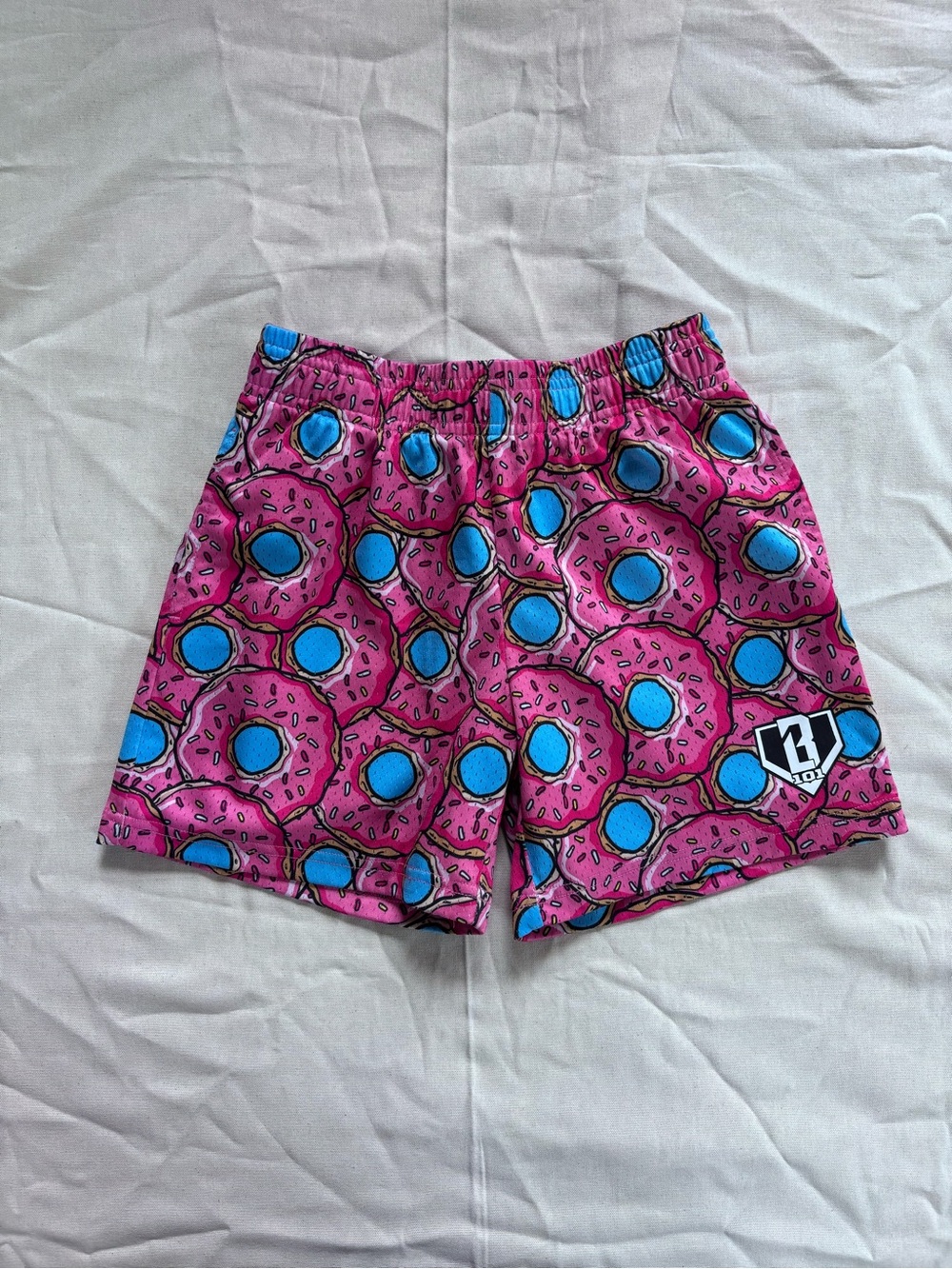 Baseball Lifestyle 101 Pink Donut Print Shorts